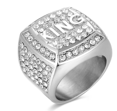 Titanium Steel Gold-plated Diamond Ring