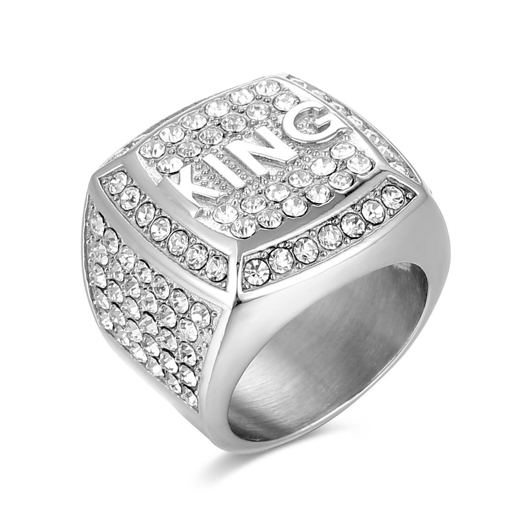 Titanium Steel Gold-plated Diamond Ring