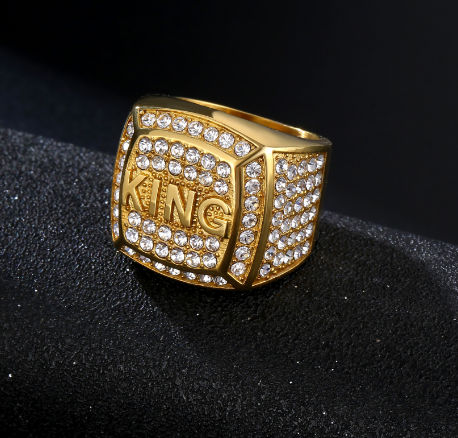 Titanium Steel Gold-plated Diamond Ring