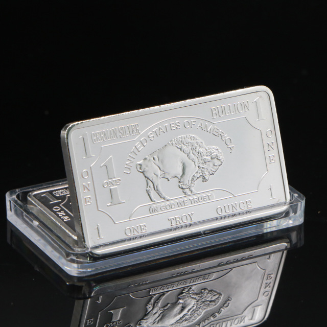 Commemorative Silver Bar and Buffalo Silver Coin
