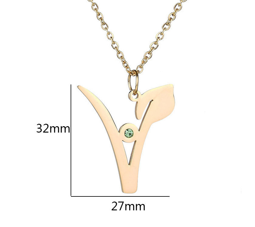 Crystal Vegan Necklace with Tulip Symbol