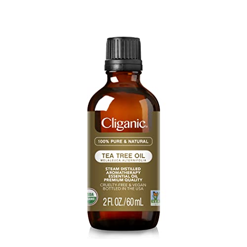 Cliganic Organic Tea Tree Essential Oil - 100% Pure Natural for Aromatherapy Diffuser | Non-GMO Verified