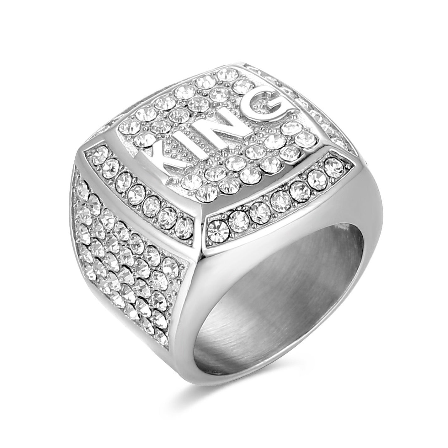 Titanium Steel Gold-plated Diamond Ring