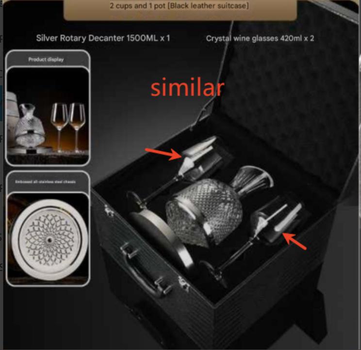 Crystal-cut Rotating Top Decanter Set