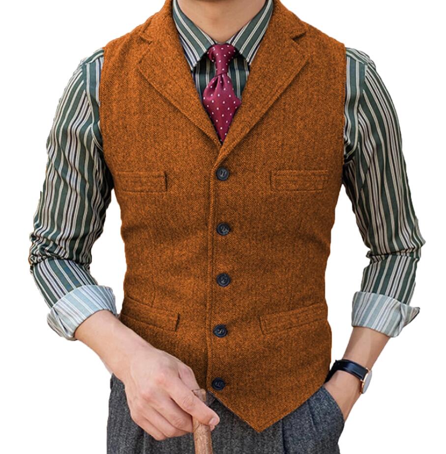 Organic Cotton & Wool Slim Fit Men's Business Vest