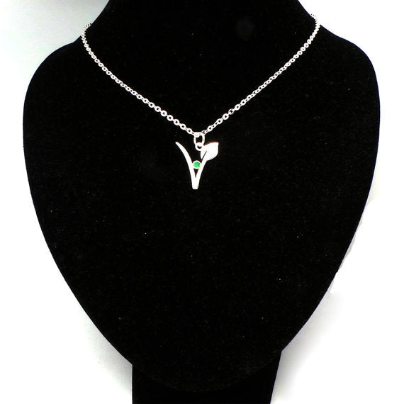 Crystal Vegan Necklace with Tulip Symbol