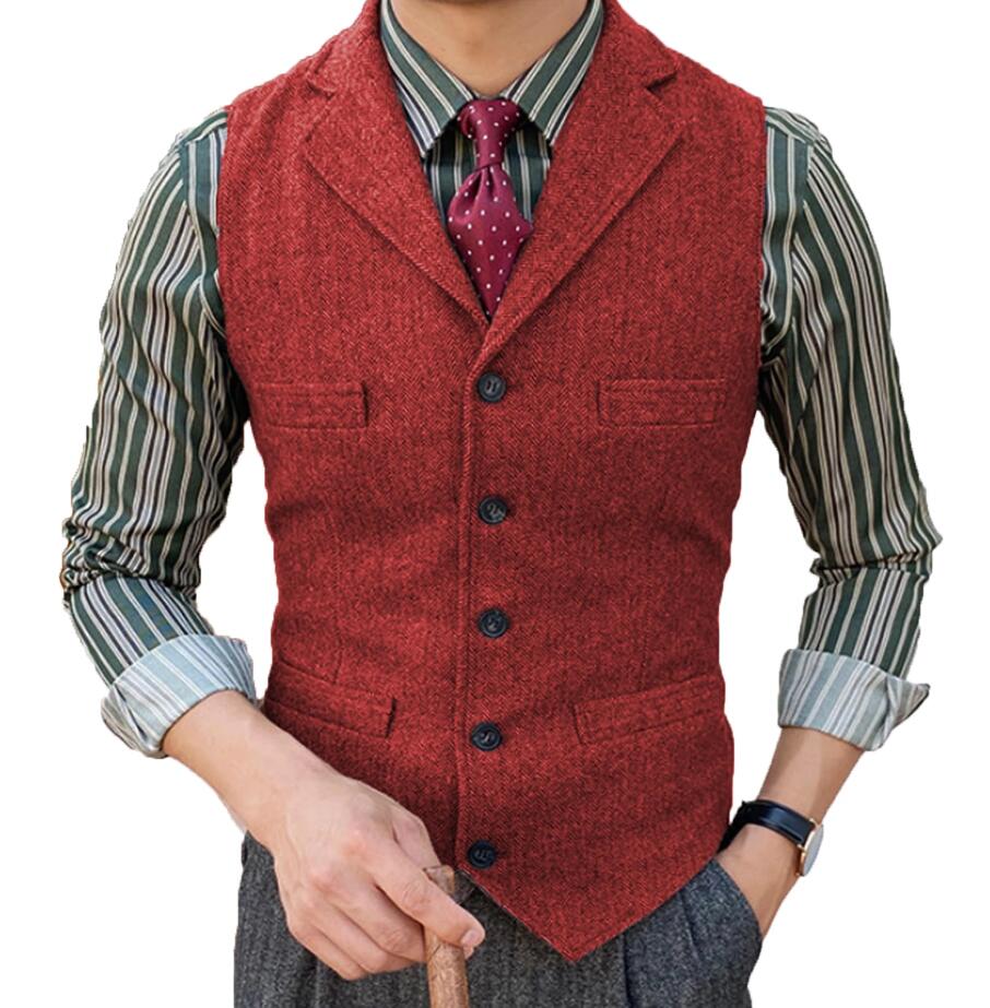 Organic Cotton & Wool Slim Fit Men's Business Vest
