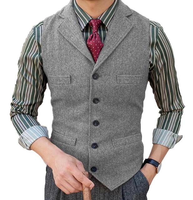 Organic Cotton & Wool Slim Fit Men's Business Vest