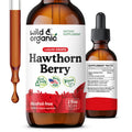 Wild & Organic Hawthorn Berry Extract Drops 600 mg - Liquid Hawthorne Supplement for Overall Support - Vegan Sugar & Alcohol-Free Herb Tincture - 2 fl oz