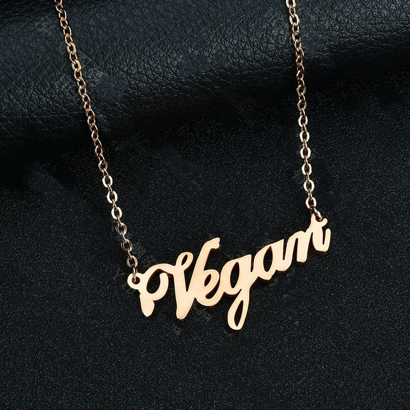 Vegan Stainless Steel Necklace for Women (Short Style)