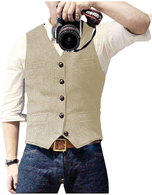 Organic Cotton Wool Herringbone Tweed Men's Vest