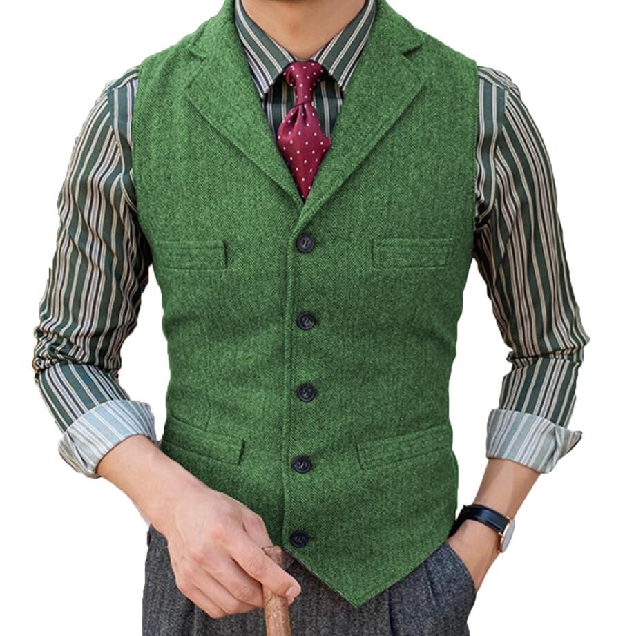 Organic Cotton & Wool Slim Fit Men's Business Vest