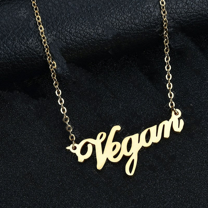 Vegan Stainless Steel Necklace for Women (Short Style)
