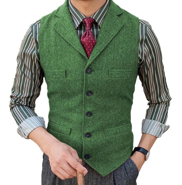 Organic Cotton & Wool Slim Fit Men's Business Vest
