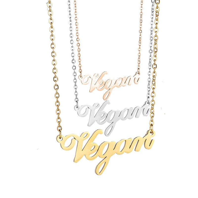 Vegan Stainless Steel Necklace for Women (Short Style)