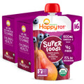 Happy Tot Organics Stage 4 Baby Food Pouches Gluten Free Vegan Snack SuperFoods Fruit & Veggie Puree Pears Blueberries Beets & Chia 4.22 Ounce (Pack of 16)