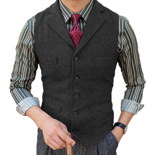 Organic Cotton & Wool Slim Fit Men's Business Vest