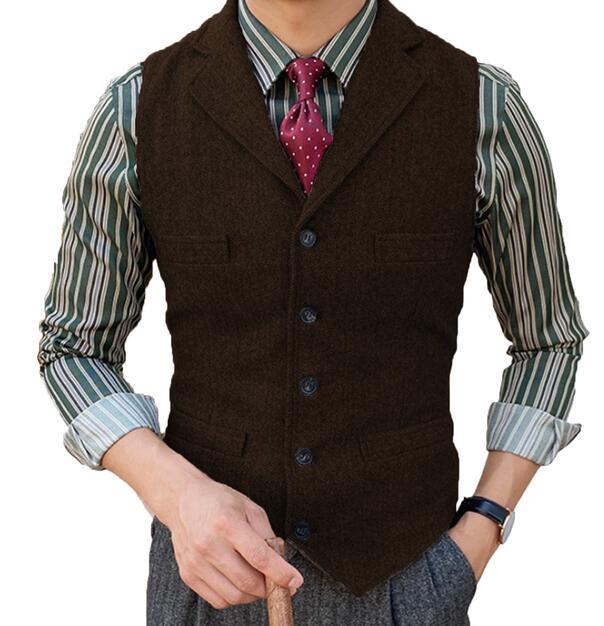 Organic Cotton & Wool Slim Fit Men's Business Vest