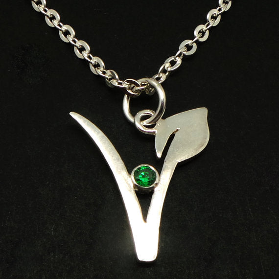 Crystal Vegan Necklace with Tulip Symbol