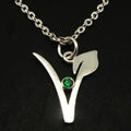 Crystal Vegan Necklace with Tulip Symbol